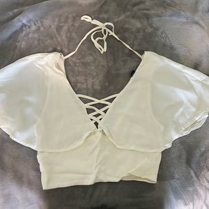 Forever 21 White Blouse Crop Top